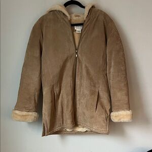 Vintage Women’s St John’s Bay Washable Suede hooded Jacket Size Med